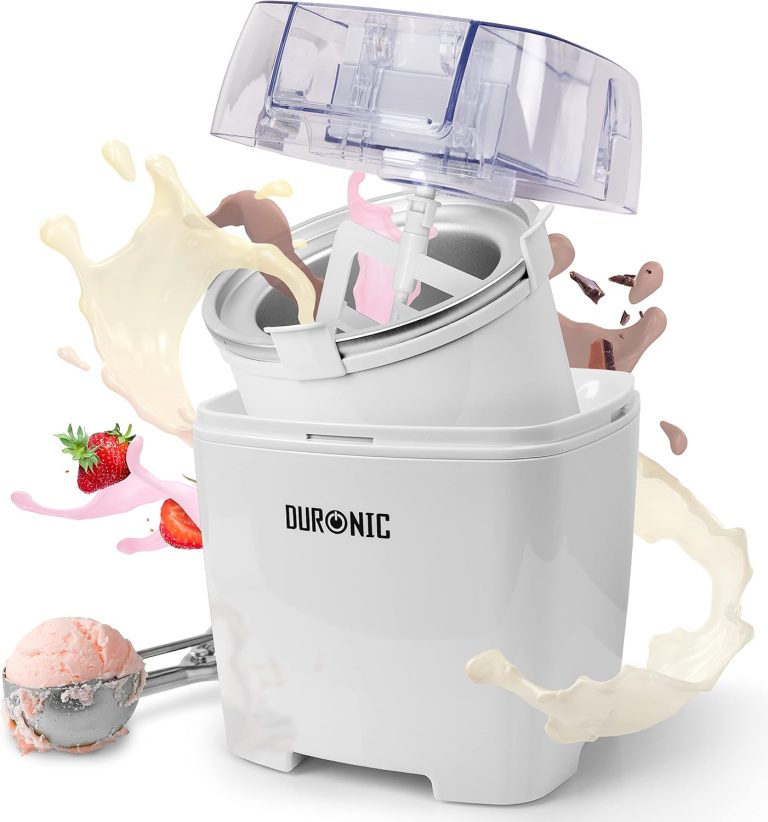 Duronic IM540 Machine à glace Sorbetière électrique Cuve 1,5 litres, Cuve amovible en inox, Turbine idéale pour créer des glaces sorbets yaourts glacés crèmes glacée desserts faits maison