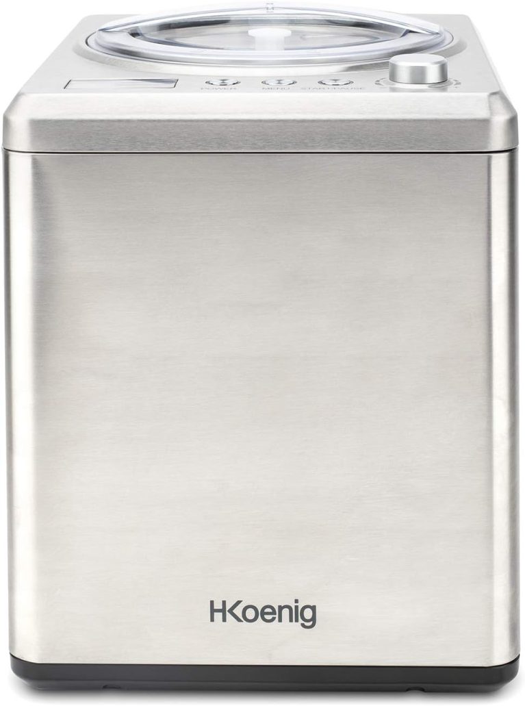 H.Koenig Sorbetière Turbine à Glace Professionnelle HF340, Machine à Glace Electrique 2L, 180 W