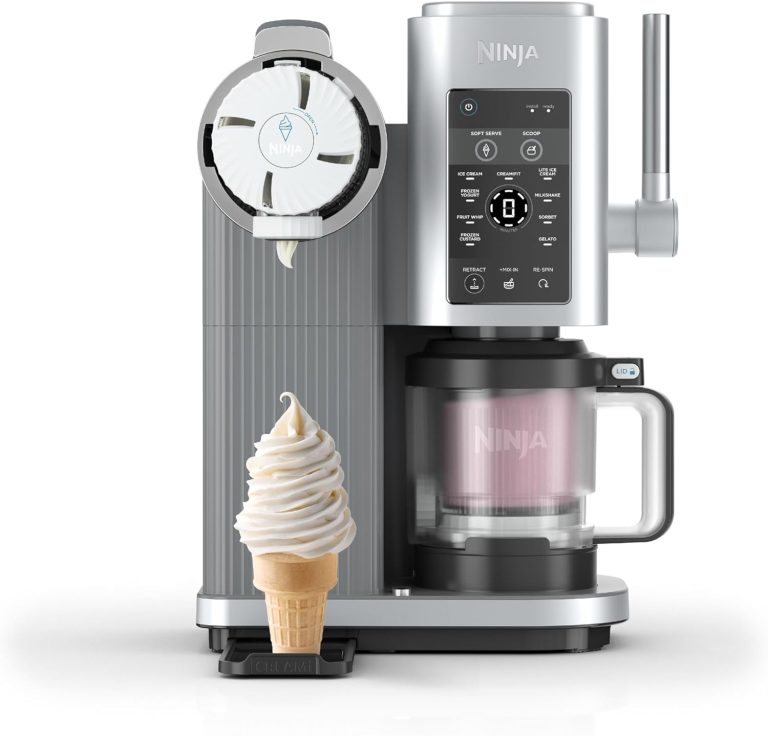 Ninja CREAMi Scoop et Swirl avec 2 pots, Machine à Glace, 13 modes NC701EU, Gris platine